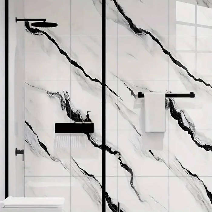 60cm x 60cm 5pc Marble Wallpaper(White & Gold)