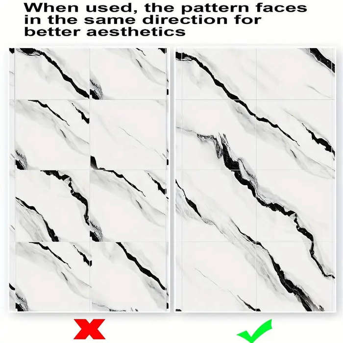 60cm x 60cm 5pc Marble Wallpaper(White & Gold)