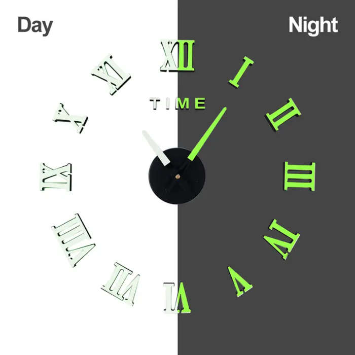 3d Roman Luminous DIY Wall Clock