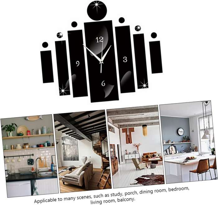 DIY Acrylic Black Shapes Wall Clock