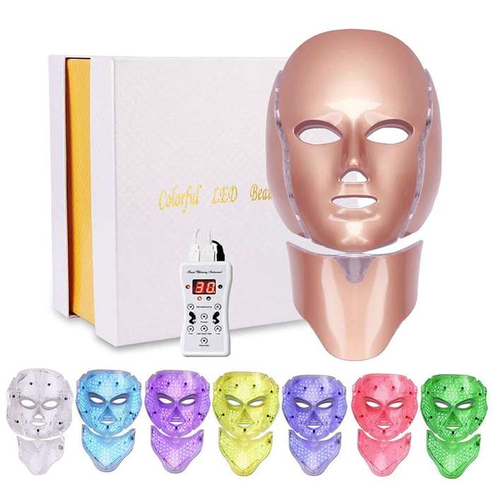 7 Color LED Electric Therapy Face Neck Mask