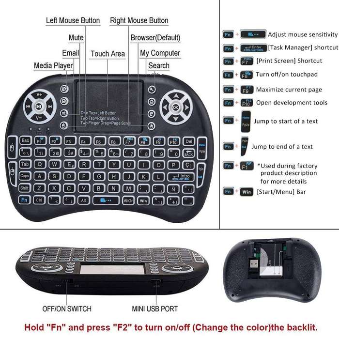 Mini Backlit Wireless Keyboard