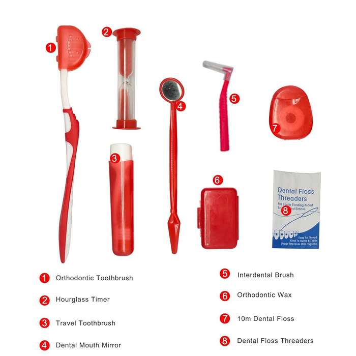 8 Piece Orthodontic Braces Care Kit