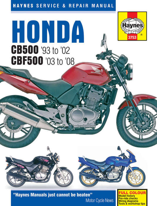 Honda CB500 & CBF500 Repair Manual 1993-2008 (Haynes 3753)