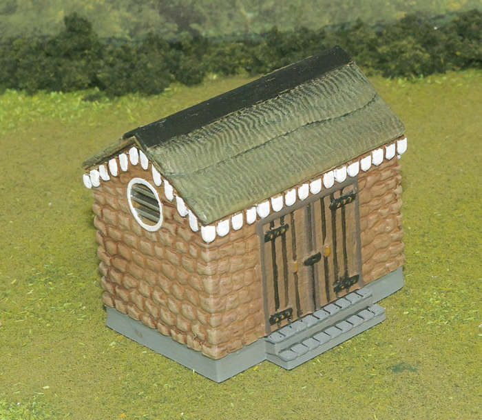 1:87 Scale - Storage Shed - Stone - Plain Base