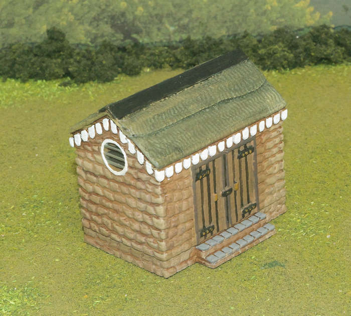 1:87 Scale - Storage Shed - Stone - Stone Base