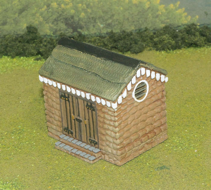 1:87 Scale - Storage Shed - Stone - Stone Base
