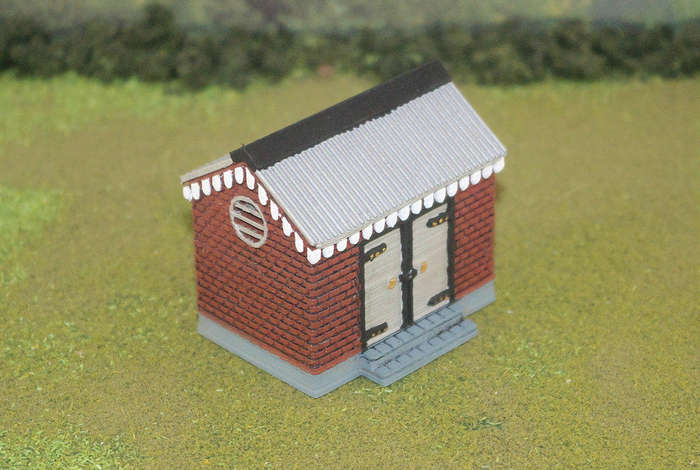 1:72 Scale - Storage Shed - Brick - Plain Base