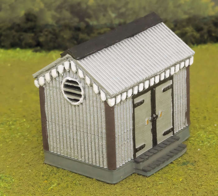 1:87 Scale - Storage Shed - Corrugated Iron - Plain Base