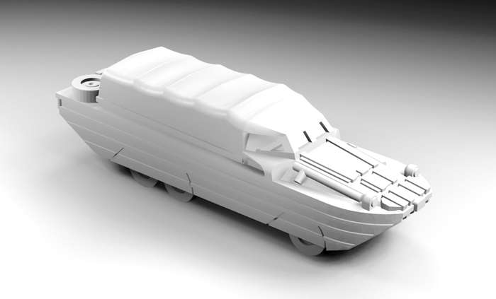 1:200 Scale - DUKW - Closed Top - Closed Wheel