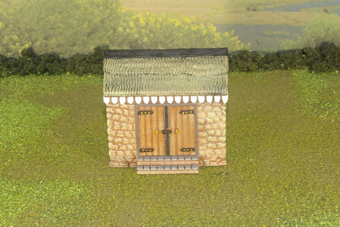 1:72 Scale - Storage Shed - Stone - Stone Base