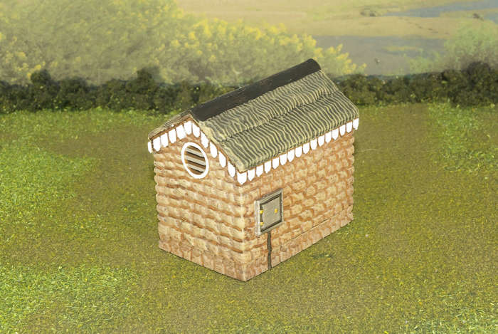 1:72 Scale - Storage Shed - Stone - Stone Base