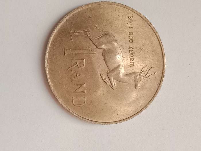 1967 one rand coin, English