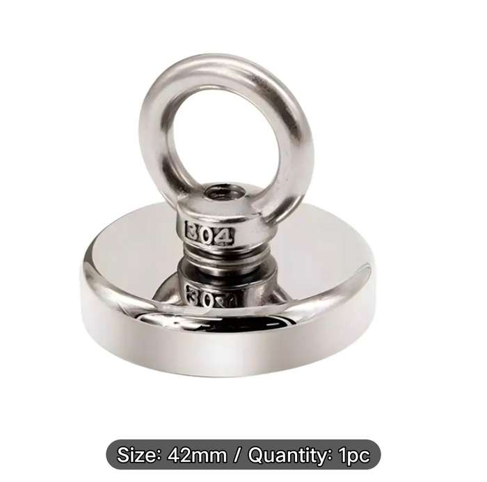 Fishing magnet only , up to  50 kg pulling force  42 mm wide , with a 20 m nylon rope