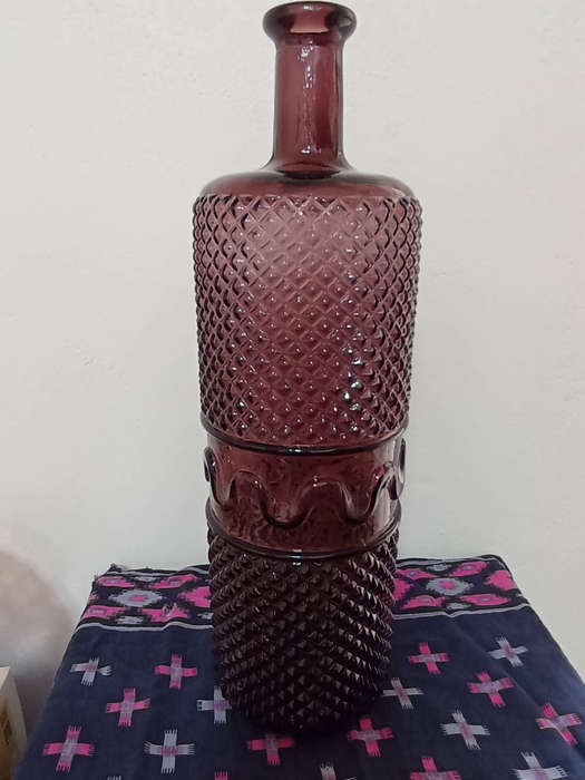 Lovely purple decor glass bottle