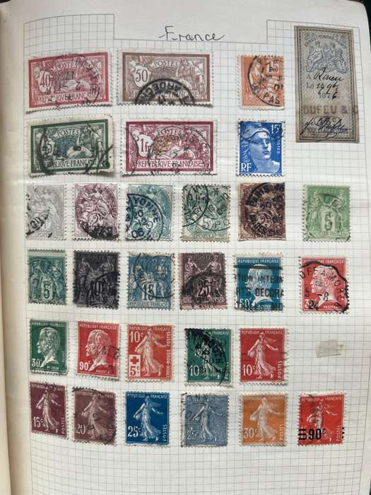 Worldwide Vintage Stamp Album   Countries Including Great Britain, Canada, Germany, France and more