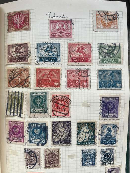 Worldwide Vintage Stamp Album   Countries Including Great Britain, Canada, Germany, France and more