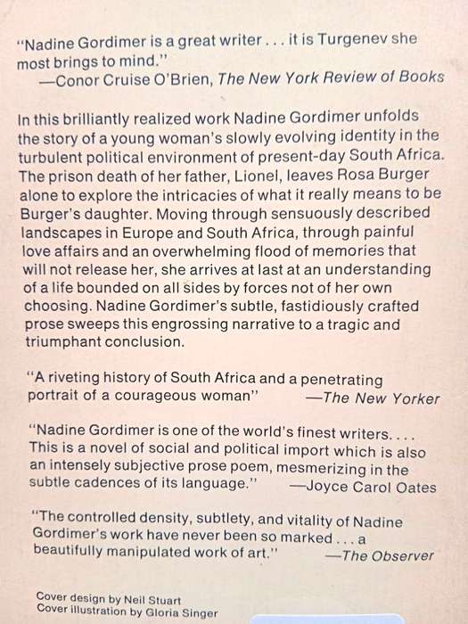 Burger's Daughter, Nadine Gordimer