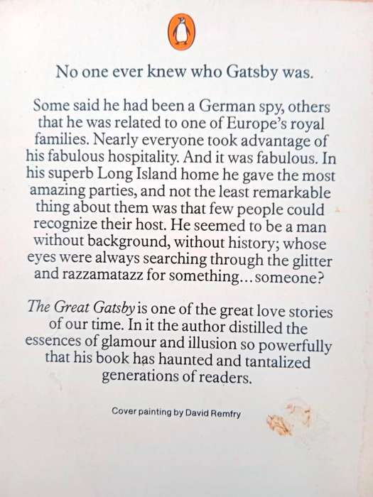 The Great Gatsby, F. Scott Fitzgerald