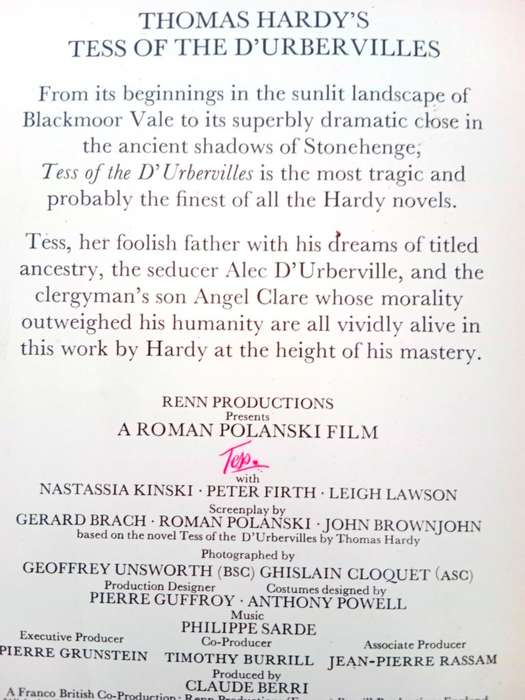 Tess of the D'Urbervilles, Thomas Hardy
