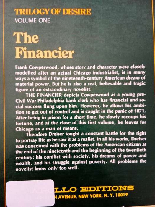 The Financier (Trilogy of Desire, Vol. one), Theodore Dreiser
