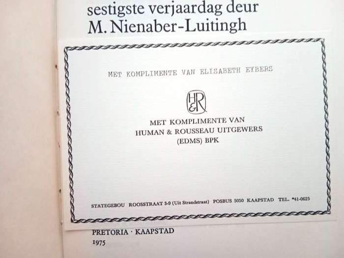 Ter wille van die edel spel, M. Nienaber-Luitingh [eerste uitgawe]