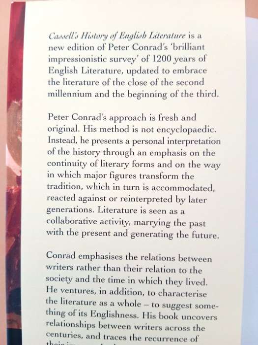 Cassell's History of English Literature, Peter Conrad