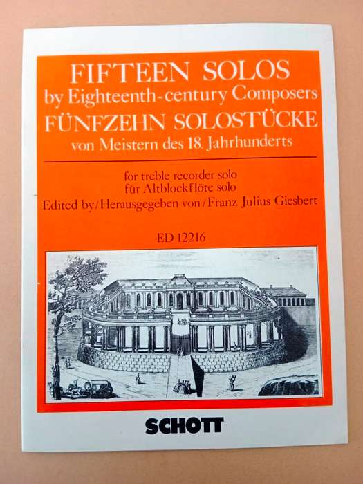 Fifteen Solos by Eighteenth-Century Composers for treble recorder