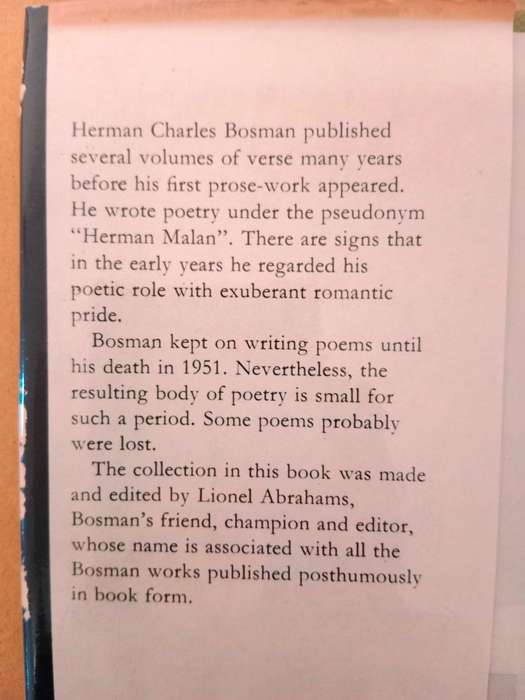 The Earth is Waiting, Herman Charles Bosman