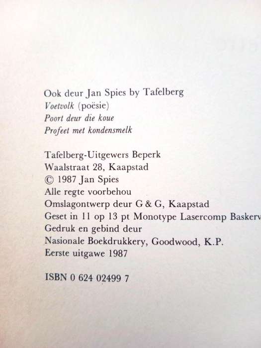 Pille vir Servette, Vertellings 4, Jan Spies