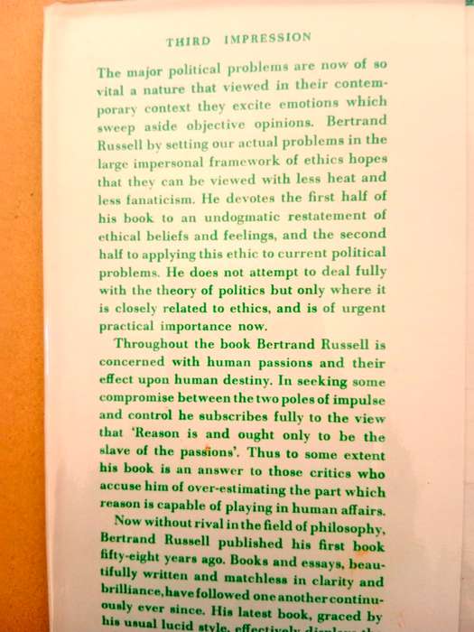 Human Society in Ethics and Politics, Bertrand Russell