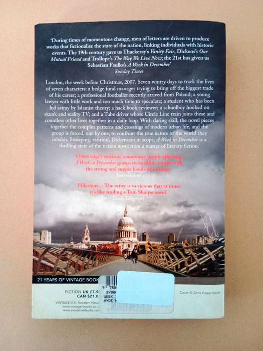 A Week in December, Sebastian Faulks
