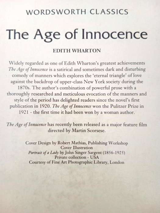 The Age of Innocence, Edith Wharton