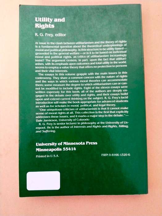 Utility and Rights, ed. R.G. Frey