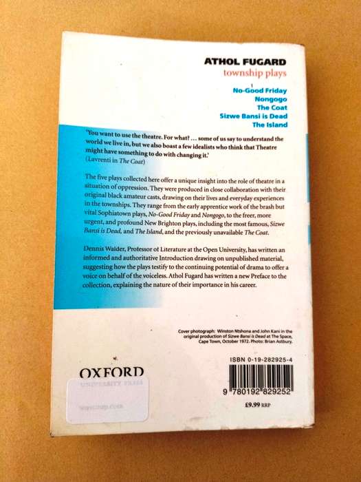 Township Plays, Athol Fugard