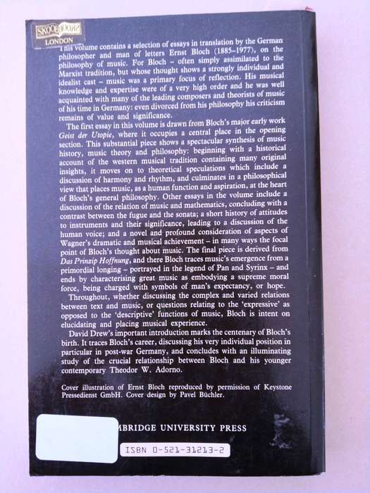 Essays on the Philosophy of Music, Ernst Bloch