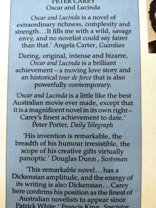 Oscar and Lucinda, Peter Carey
