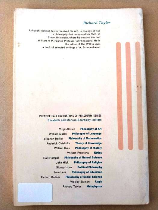 Metaphysics, Richard Taylor