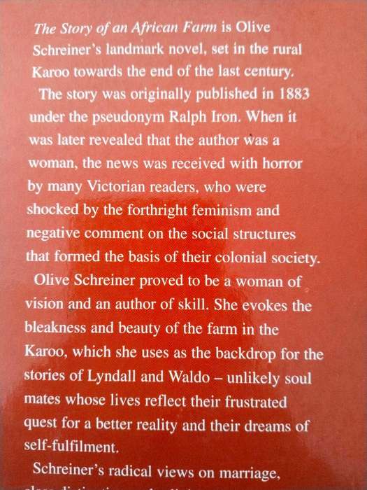 The Story of an African Farm, Olive Schreiner