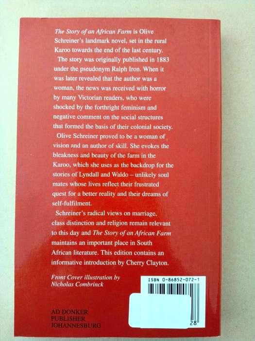 The Story of an African Farm, Olive Schreiner