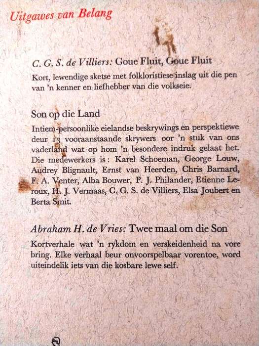 Die Smal Baan, F.I.J. van Rensburg