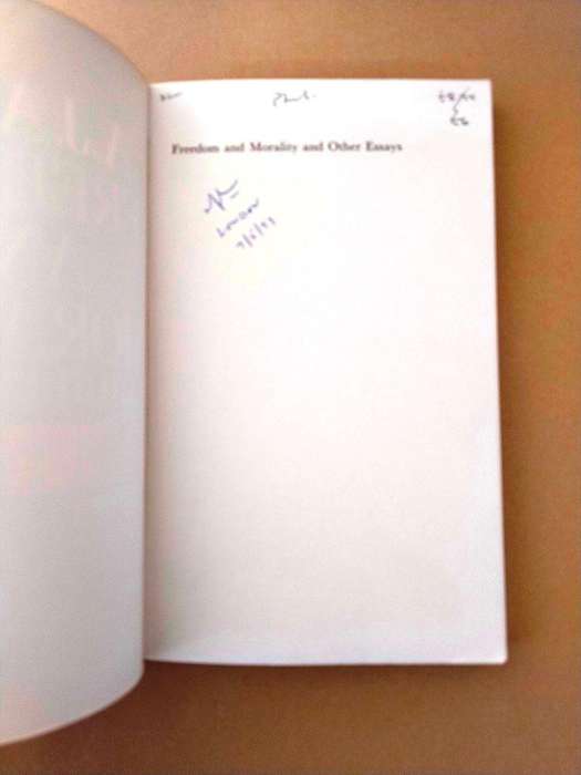 Freedom and Morality and other Essays, A.J. Ayer