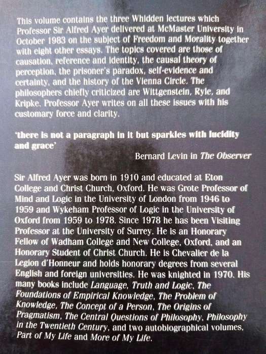 Freedom and Morality and other Essays, A.J. Ayer