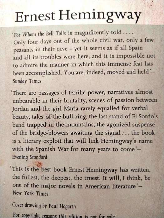 For Whom the Bell Tolls, Ernest Hemingway