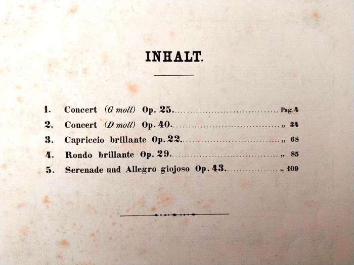 Mendelssohn Concertos for piano [antique/vintage score, rebound]