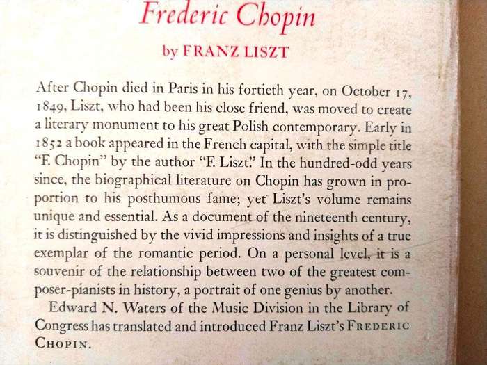 Frederic Chopin, by Franz Liszt