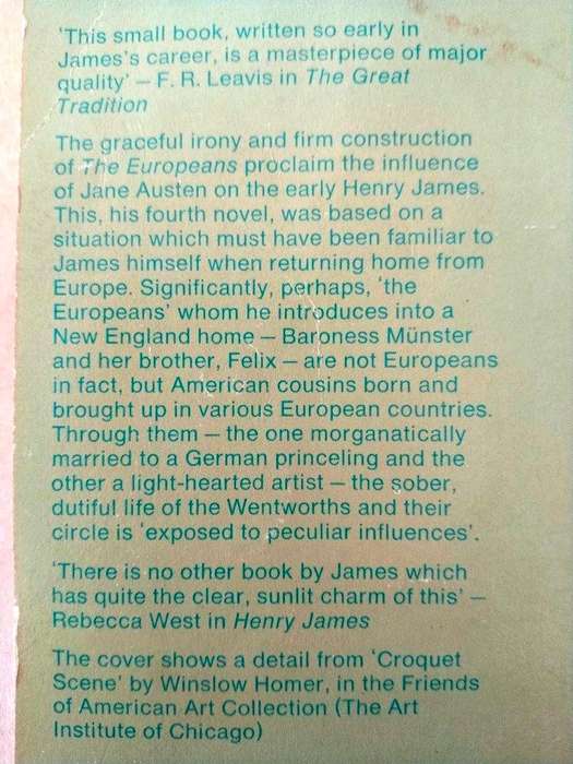 The Europeans, Henry James