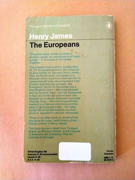 The Europeans, Henry James