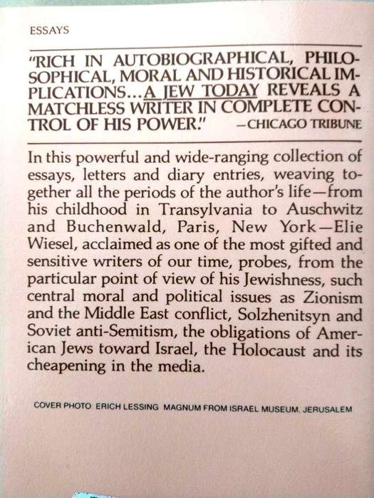 A Jew Today, Elie Wiesel
