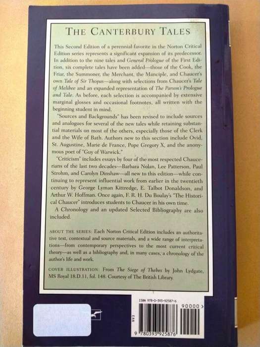 The Canterbury Tales, Geoffrey Chaucer [Norton Critical Edition]